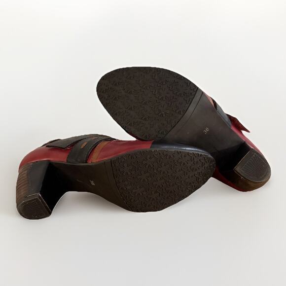 Spring Step L'Artiste Women's EU 36 US 5.5-6 Red And Black Bootie Leather Shoes - Picture 8 of 9